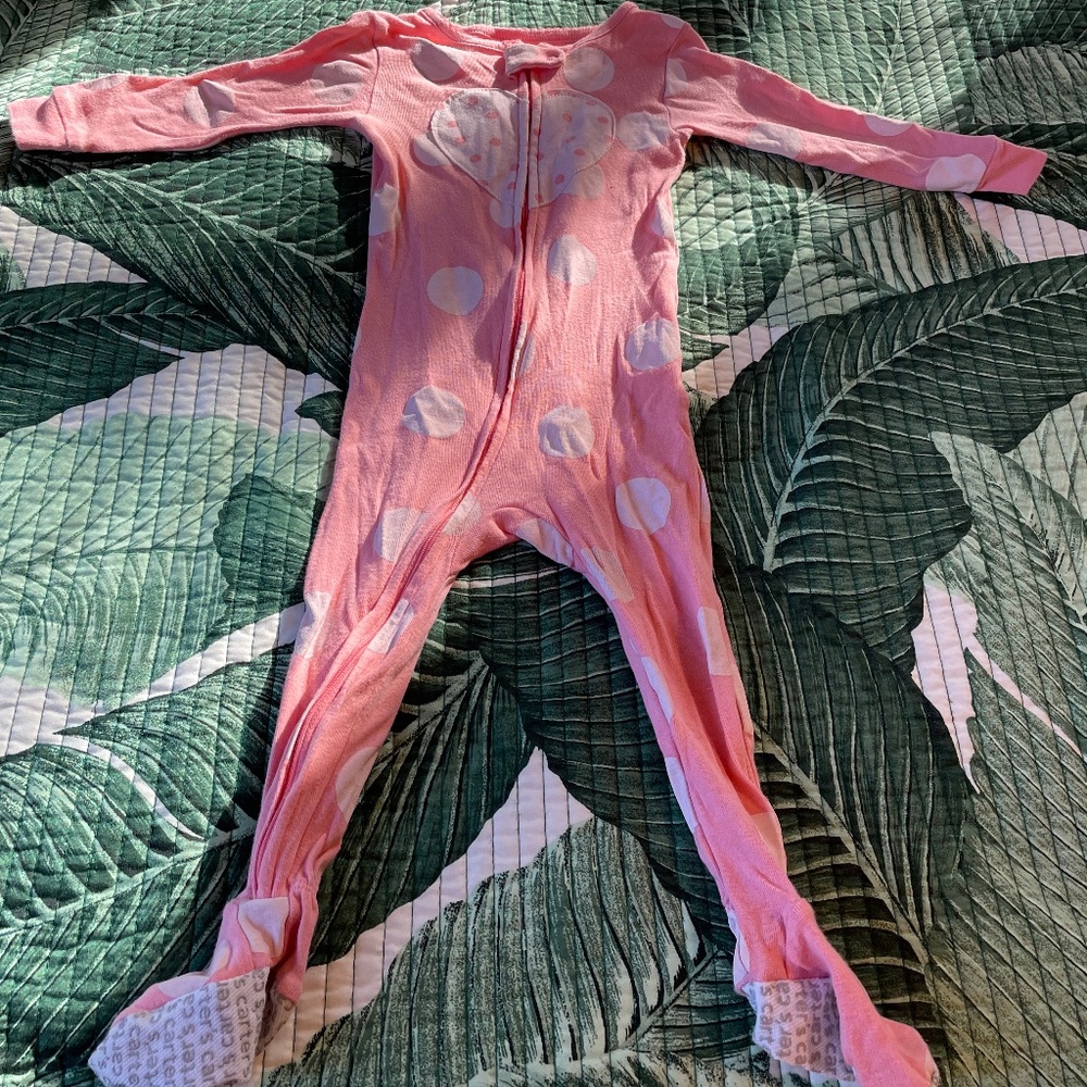 Pink footie pajamas